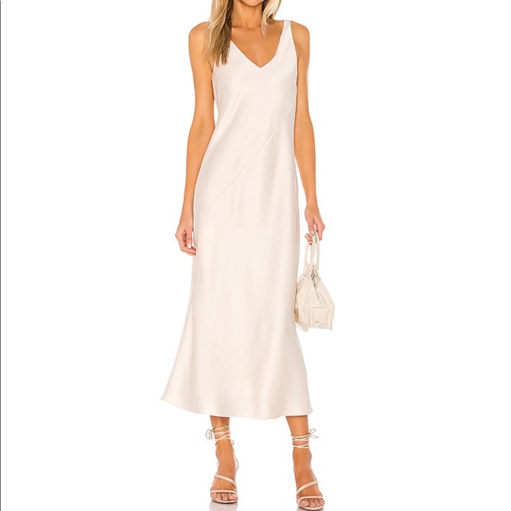 Line & Dot Satin Dress, S